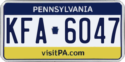 PA license plate KFA6047