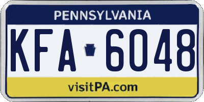 PA license plate KFA6048