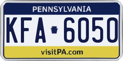 PA license plate KFA6050