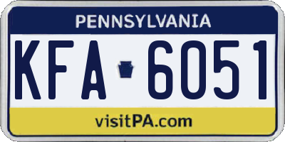 PA license plate KFA6051