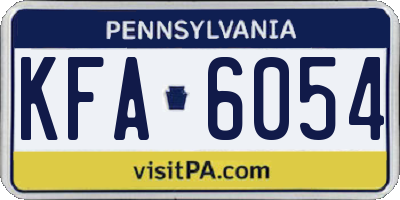 PA license plate KFA6054