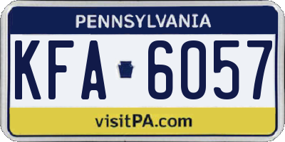 PA license plate KFA6057
