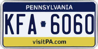 PA license plate KFA6060