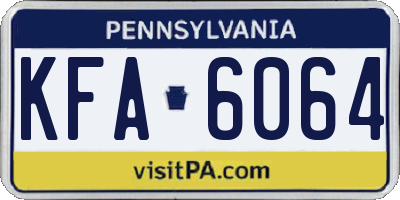 PA license plate KFA6064