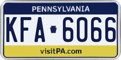 PA license plate KFA6066