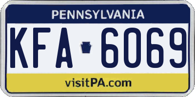 PA license plate KFA6069