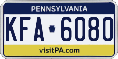 PA license plate KFA6080