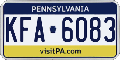 PA license plate KFA6083