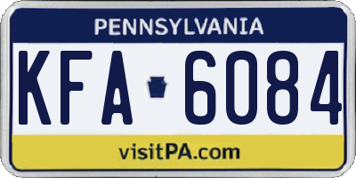 PA license plate KFA6084