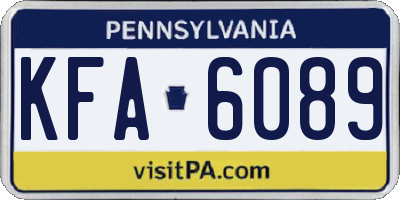 PA license plate KFA6089