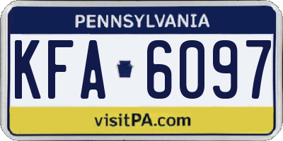 PA license plate KFA6097