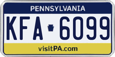 PA license plate KFA6099
