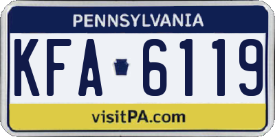 PA license plate KFA6119