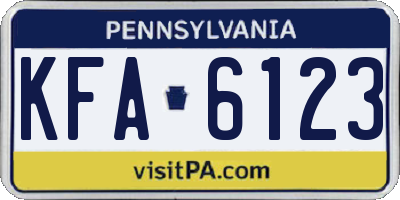 PA license plate KFA6123