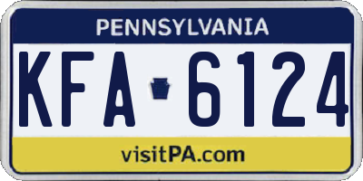 PA license plate KFA6124
