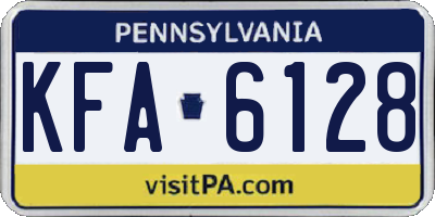 PA license plate KFA6128