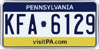 PA license plate KFA6129