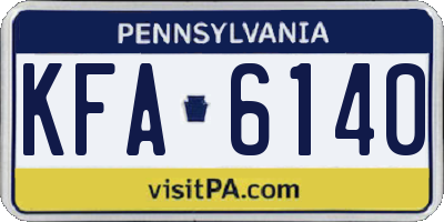 PA license plate KFA6140