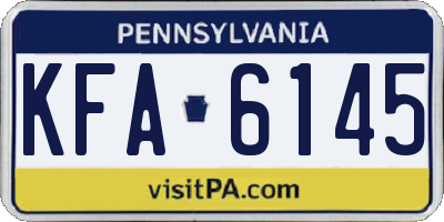 PA license plate KFA6145