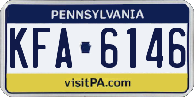PA license plate KFA6146