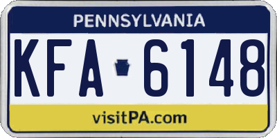 PA license plate KFA6148