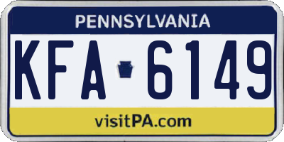 PA license plate KFA6149