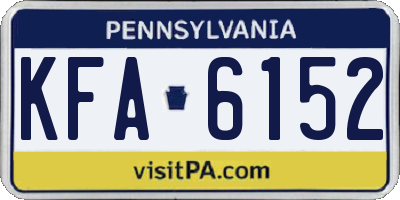 PA license plate KFA6152