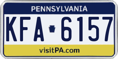 PA license plate KFA6157