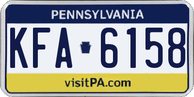 PA license plate KFA6158