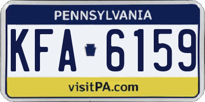 PA license plate KFA6159