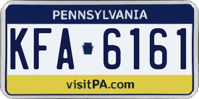 PA license plate KFA6161