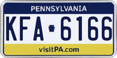 PA license plate KFA6166