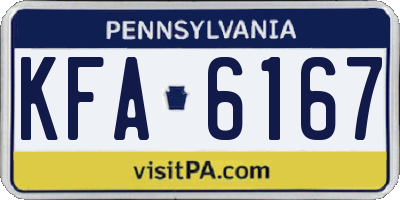 PA license plate KFA6167