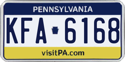 PA license plate KFA6168