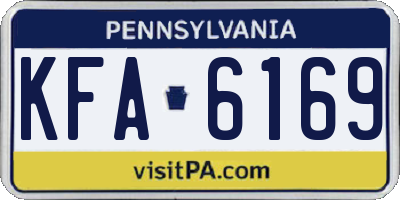 PA license plate KFA6169