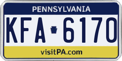 PA license plate KFA6170
