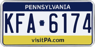 PA license plate KFA6174