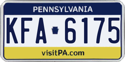 PA license plate KFA6175