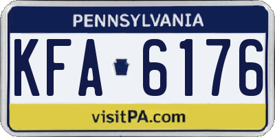 PA license plate KFA6176