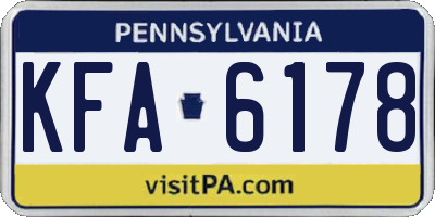 PA license plate KFA6178