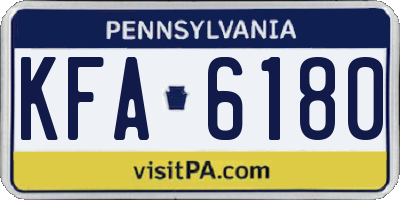 PA license plate KFA6180