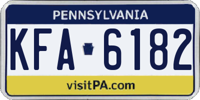 PA license plate KFA6182