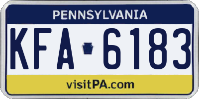 PA license plate KFA6183
