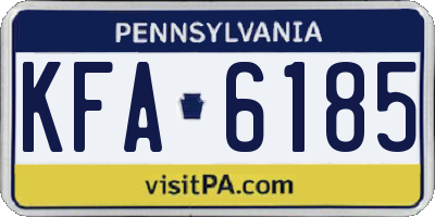 PA license plate KFA6185