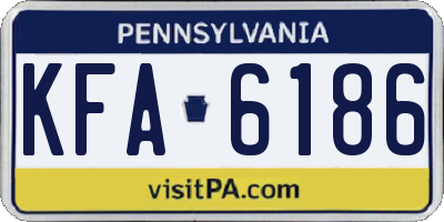 PA license plate KFA6186