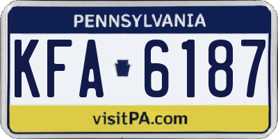 PA license plate KFA6187