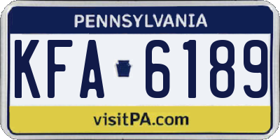 PA license plate KFA6189