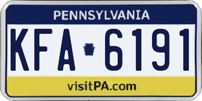 PA license plate KFA6191