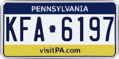 PA license plate KFA6197