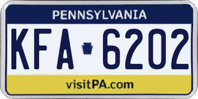PA license plate KFA6202